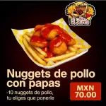 Nuggets de pollo con papas