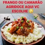 FRANGO AGRIDOCE + ARROZ CEBOLINHA