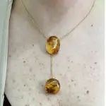 Dije Dos piedras Ámbar