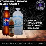 Cartavio Black 500ml + Pepsi + Hielo