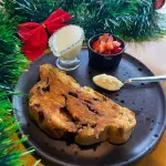Panetone na chapa com Ninho e morangos