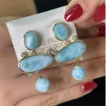 Zarcillos Largos Irregulares Larimar