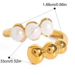 Anillo 3 perlas chapa Oro18k