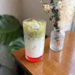 Pink matcha latte