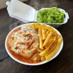 Carne Parmegiana + Fritas