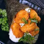 Camarão empanado e cream cheese
