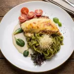 Suprema con Fettuccini al Pesto