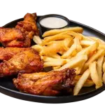 15 alitas + papas