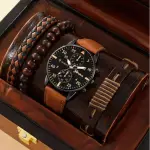 Reloj Hombre + 03 pulseras
