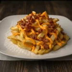 Papas fritas con cheddar y bacon