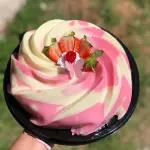 Gelatina fresas con crema