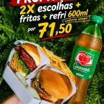 2X ESCOLHAS + FRITAS + REFRI 600ML