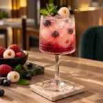 Soda de Lychees y Arándanos