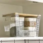 Organizador acrílico / tapa de bambú
