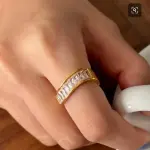 Anillo chapa Oro18k zircones