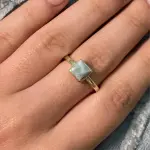 Anillo cuadrado mini Larimar