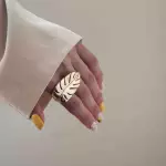 Anillo hoja Chapa de Oro 18k