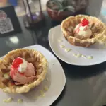 Wafles con helado