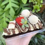 Fatia de Brownie Ninho com Nutella