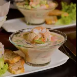 Ceviche Austral con Timbal Camarón
