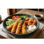 Poke camarão a milanesa