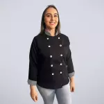JALECO DE CHEF SLIM (2099) PRETO