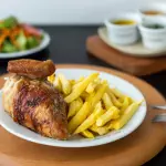 1/4 de pollo a la leña
