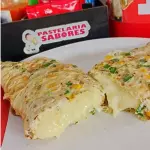 Omelete recheado carne c/ palmito