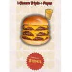 1 cheese triple + papas