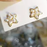 Aros estrella con perlas