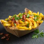 PAPAS CON CHEDDAR Y TOCINO AHUMADO