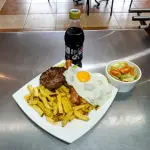 Triple + papas  carne huevo salchich