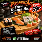 PROMOÇÃO Combo salmão mix 12pçs