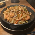 Pasta salteada con vegetales