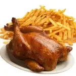 Pollo entero con Papas fritas