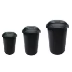 CESTO FECHADO COM TAMPA - PRETO