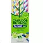 Canudos de papel coloridos