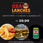 1 X BACON + 1 BATATA P + 1 GUARANA L
