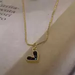 Cadena dije Corazon Negro Inox