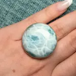 Anillo Círculo Larimar en plata 925