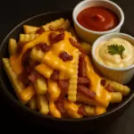 BATATA CRINKLE COM CHEDDAR E BACON P
