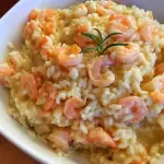 Risoto de Camarão com fritas