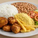 Frango frito com Fritas