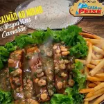 Salmão Molho Alcaparras e Camarão
