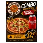 Combo pizza 4 fatias + Coca lata