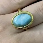 Anillo ovalo Larimar