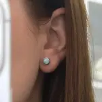 Zarcillos 6mm Larimar 925