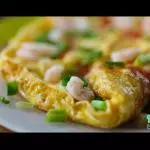 Tortillas con langostinos con verduras