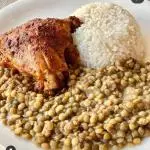Pollo al horno con lentejitas
