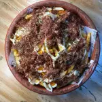 Batata charque com queijão